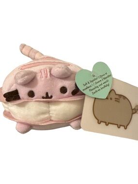 Pusheen Pink Macaron Plush Toy with Cream Filling